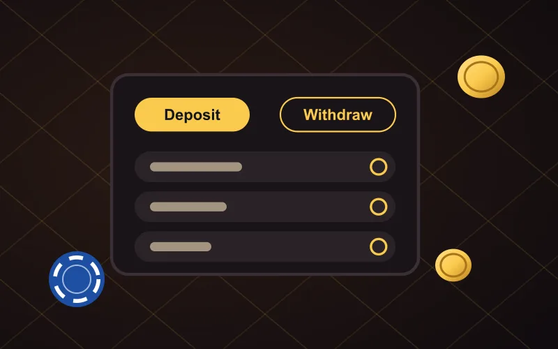 Book of Bet online banking cashier with deposit and withdraw buttons